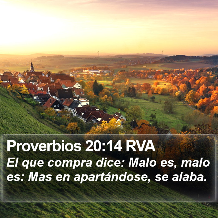 Proverbios 20:14 RVA Bible Study