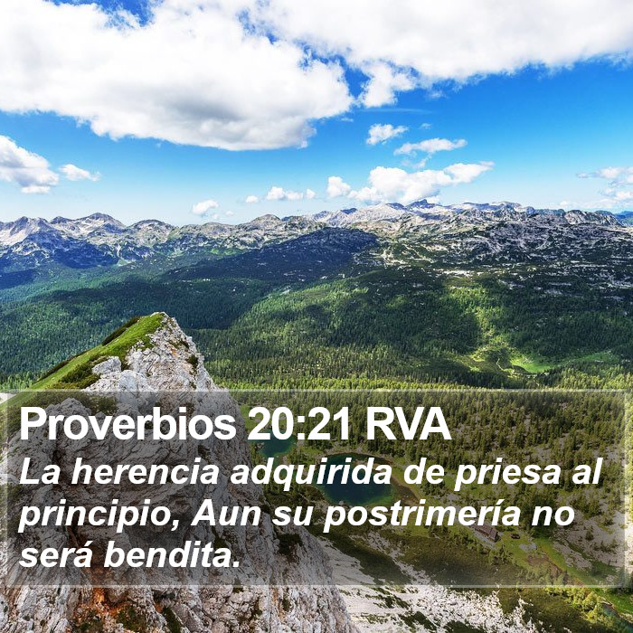 Proverbios 20:21 RVA Bible Study