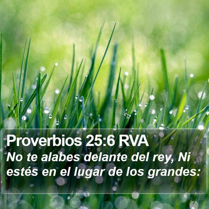 Proverbios 25:6 RVA Bible Study