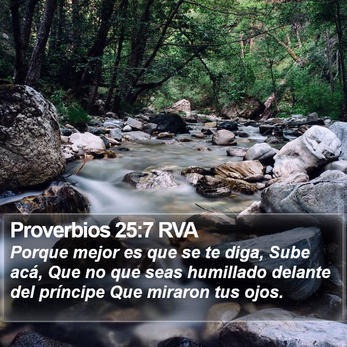 Proverbios 25:7 RVA Bible Study