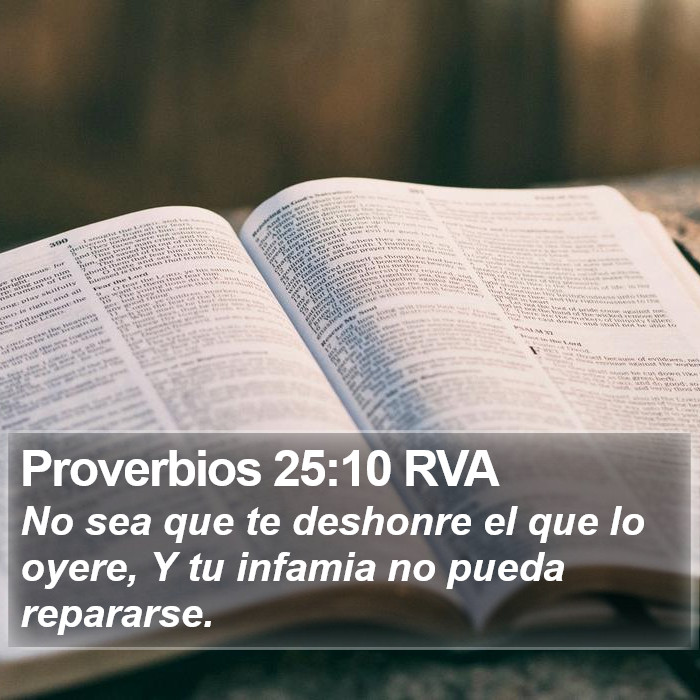 Proverbios 25:10 RVA Bible Study