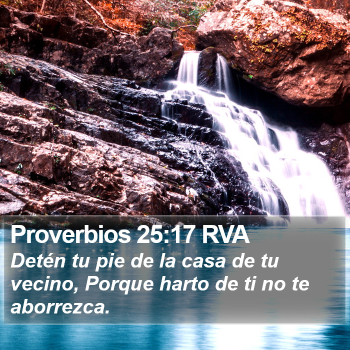 Proverbios 25:17 RVA Bible Study