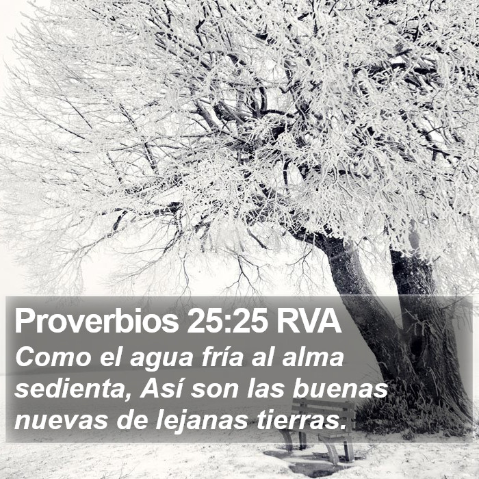 Proverbios 25:25 RVA Bible Study