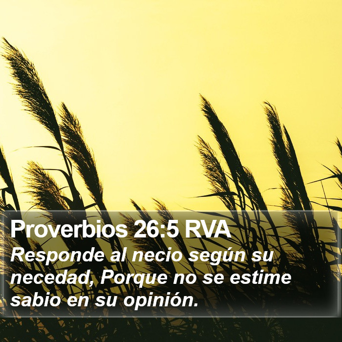 Proverbios 26:5 RVA Bible Study