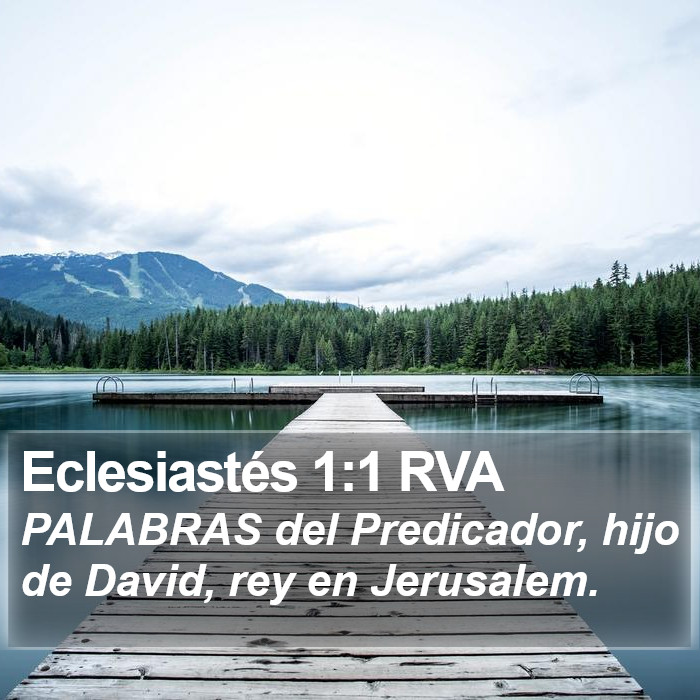 Eclesiastés 1:1 RVA Bible Study