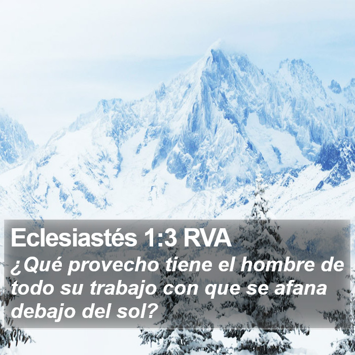 Eclesiastés 1:3 RVA Bible Study