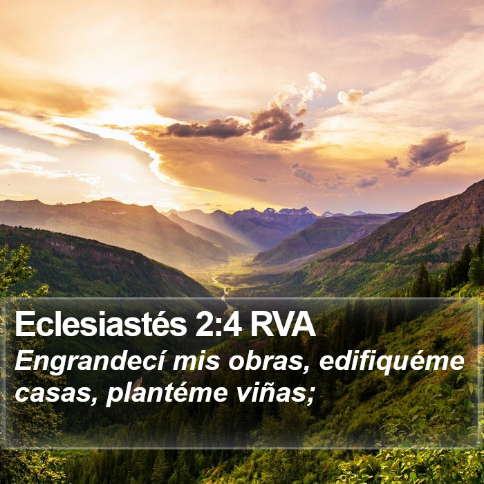 Eclesiastés 2:4 RVA Bible Study