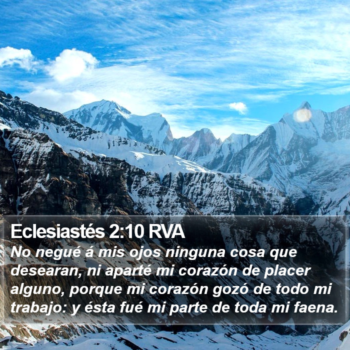 Eclesiastés 2:10 RVA Bible Study