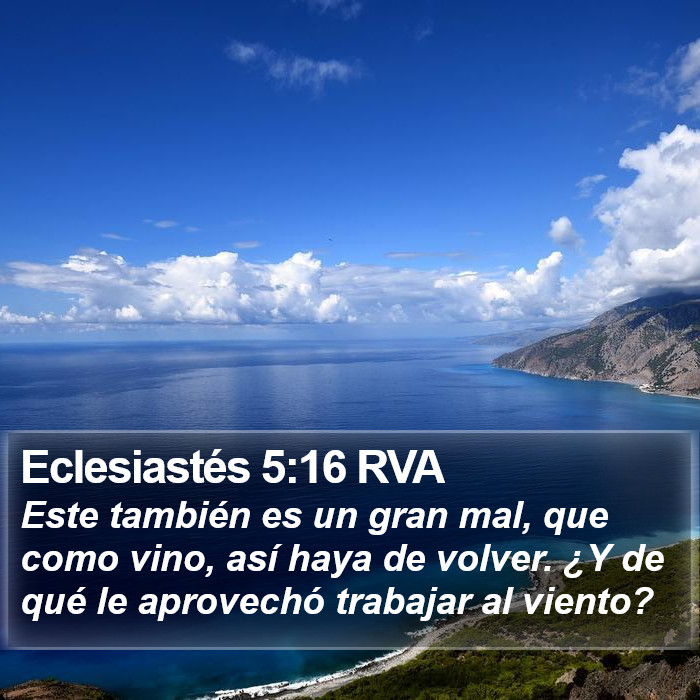 Eclesiastés 5:16 RVA Bible Study