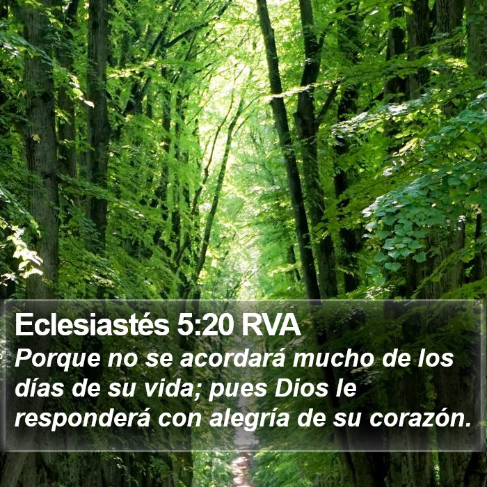 Eclesiastés 5:20 RVA Bible Study