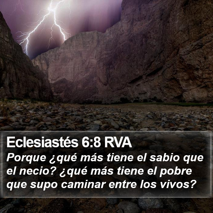 Eclesiastés 6:8 RVA Bible Study