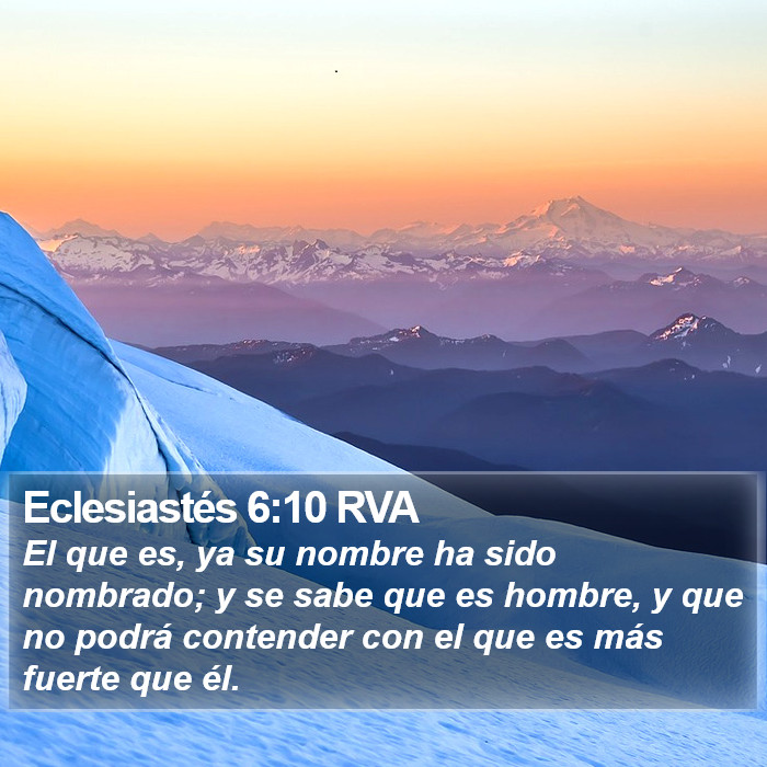 Eclesiastés 6:10 RVA Bible Study