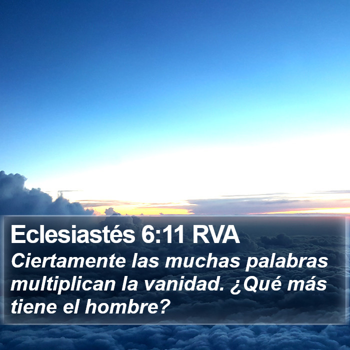 Eclesiastés 6:11 RVA Bible Study