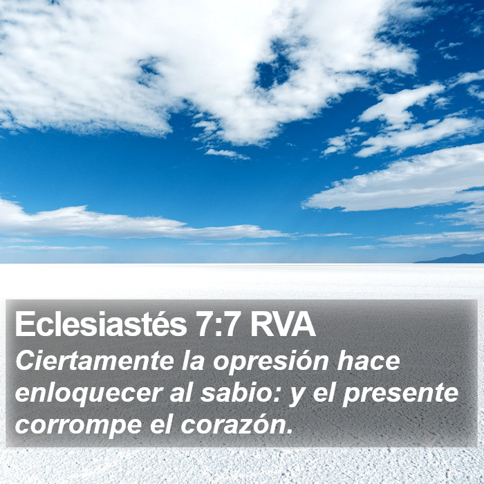 Eclesiastés 7:7 RVA Bible Study