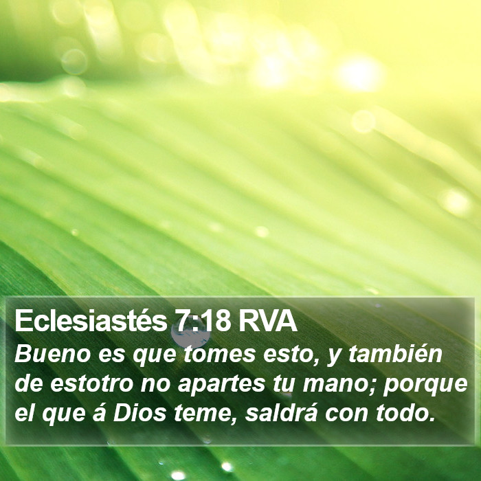 Eclesiastés 7:18 RVA Bible Study