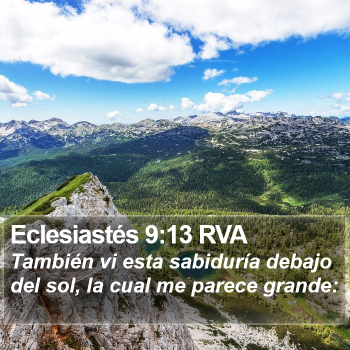 Eclesiastés 9:13 RVA Bible Study