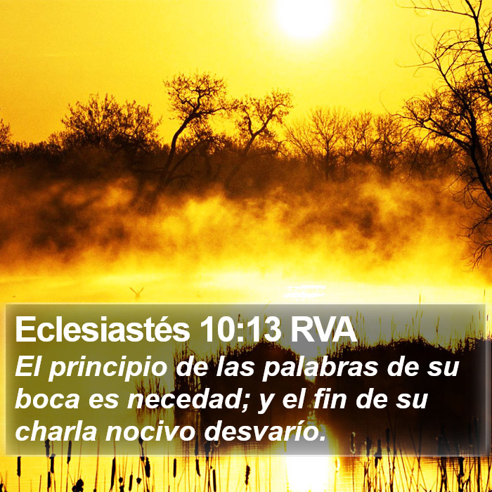 Eclesiastés 10:13 RVA Bible Study