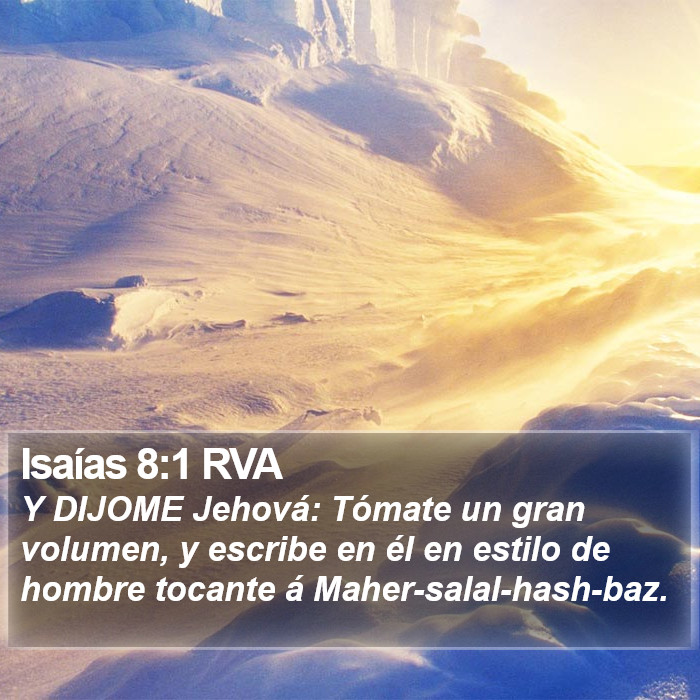 Isaías 8:1 RVA Bible Study