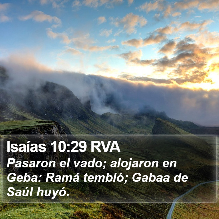 Isaías 10:29 RVA Bible Study