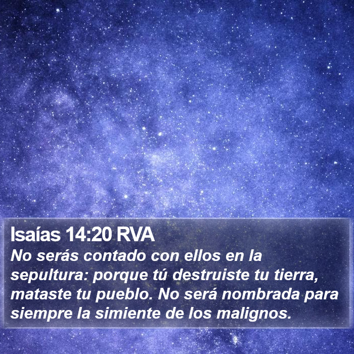 Isaías 14:20 RVA Bible Study