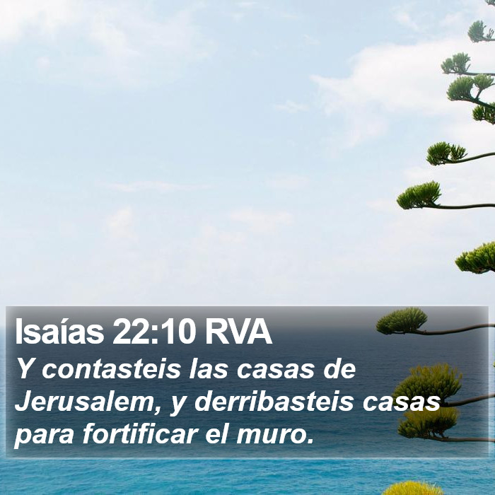 Isaías 22:10 RVA Bible Study