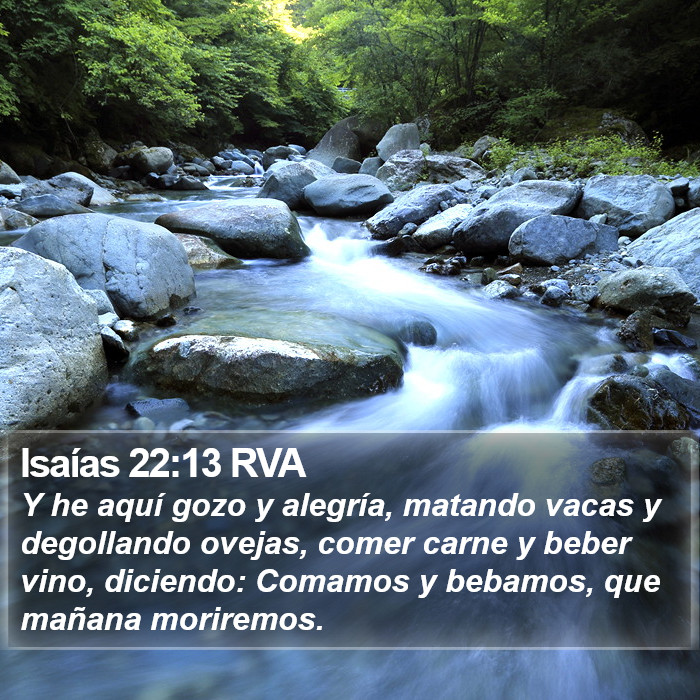 Isaías 22:13 RVA Bible Study