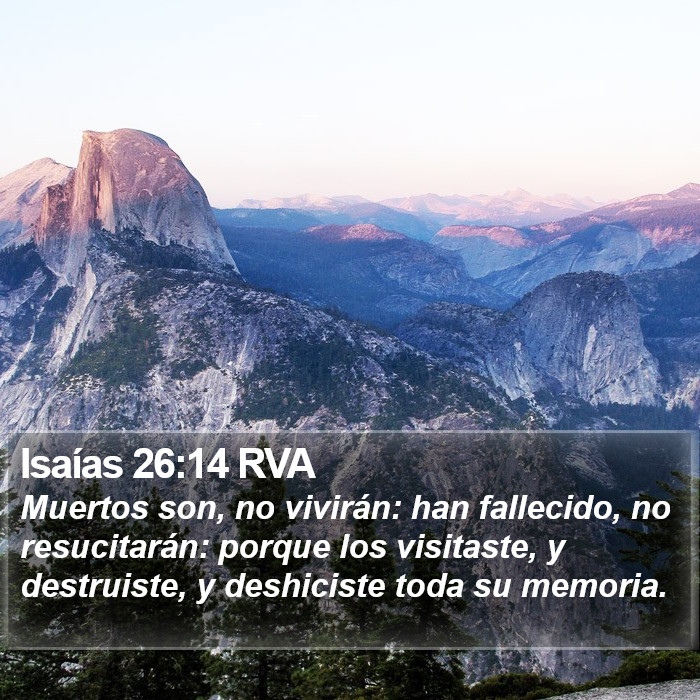 Isaías 26:14 RVA Bible Study