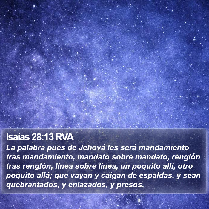 Isaías 28:13 RVA Bible Study