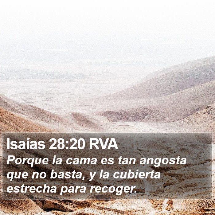 Isaías 28:20 RVA Bible Study