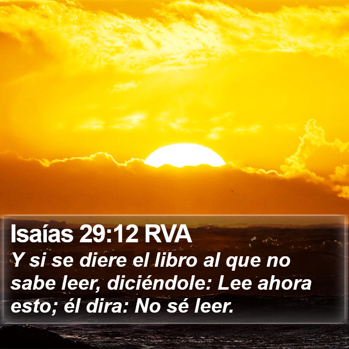 Isaías 29:12 RVA Bible Study