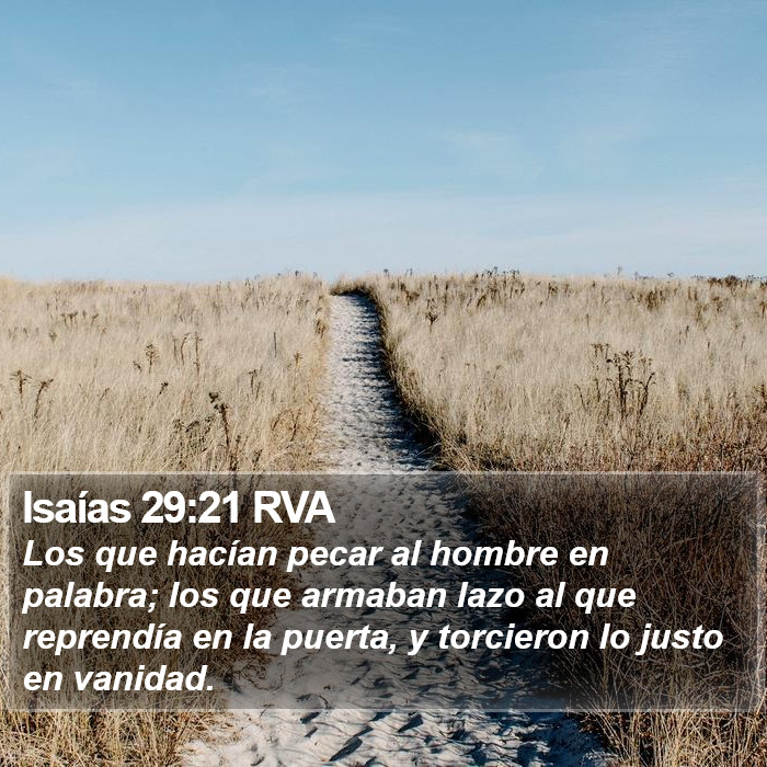 Isaías 29:21 RVA Bible Study