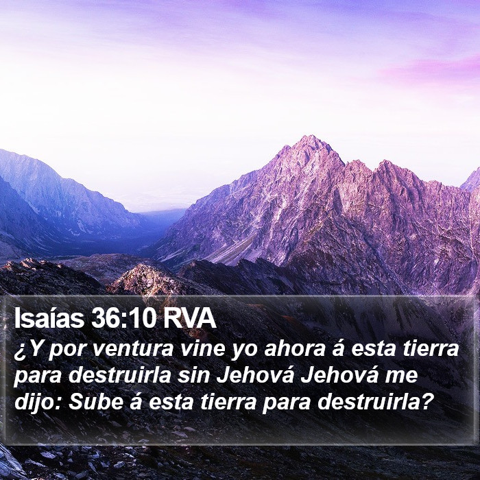 Isaías 36:10 RVA Bible Study