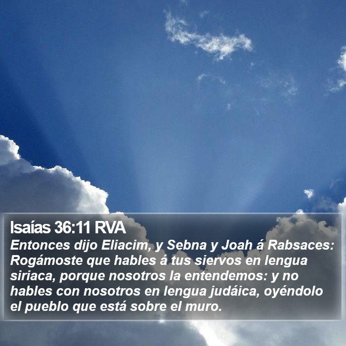 Isaías 36:11 RVA Bible Study