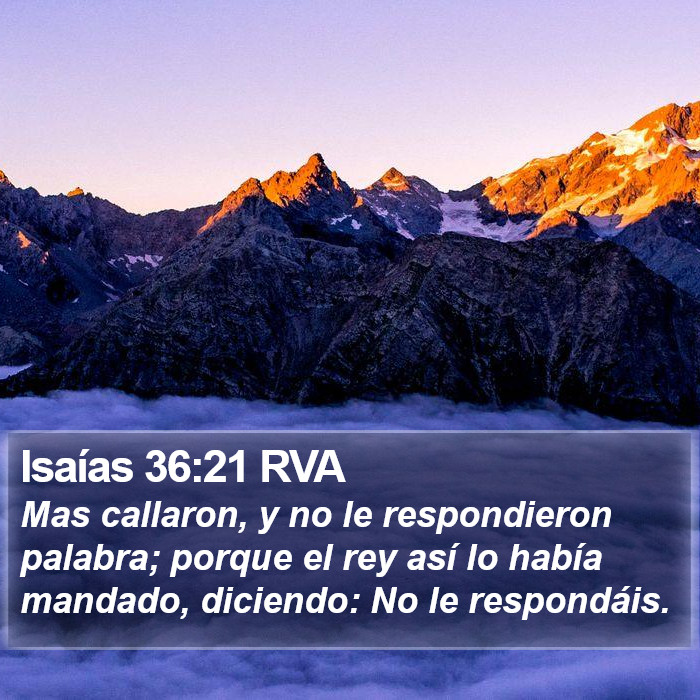 Isaías 36:21 RVA Bible Study