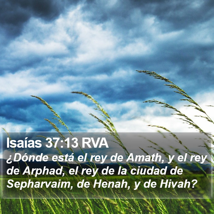 Isaías 37:13 RVA Bible Study