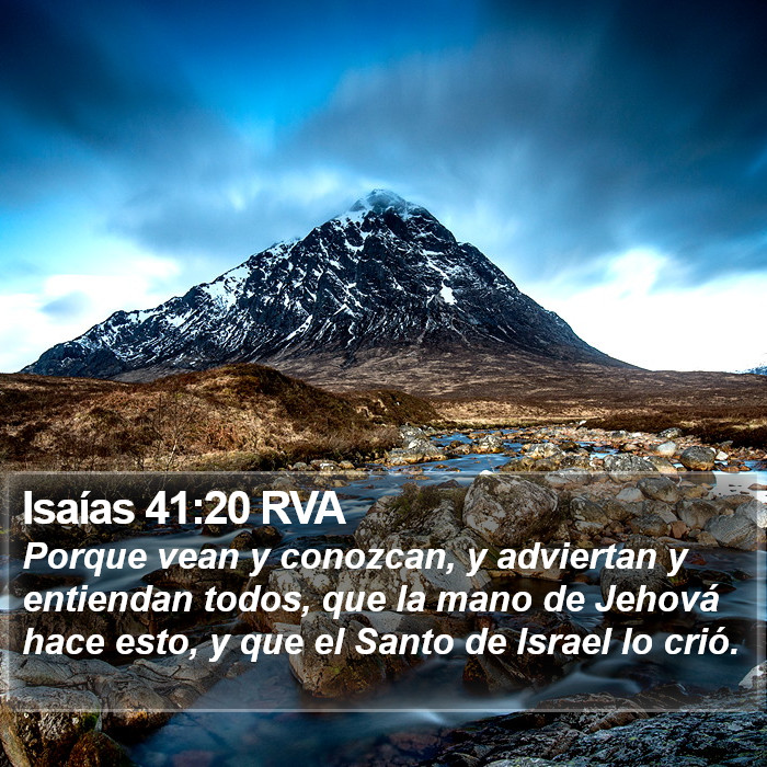 Isaías 41:20 RVA Bible Study