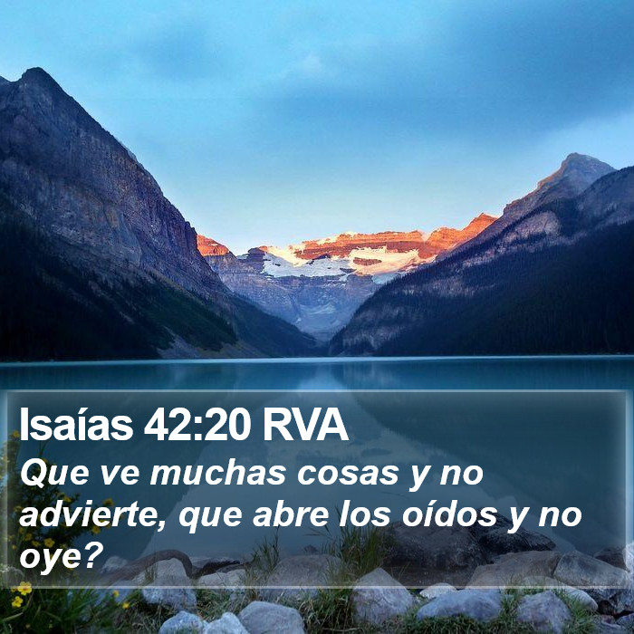 Isaías 42:20 RVA Bible Study