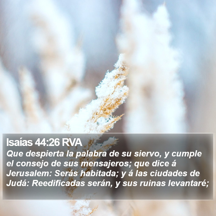 Isaías 44:26 RVA Bible Study