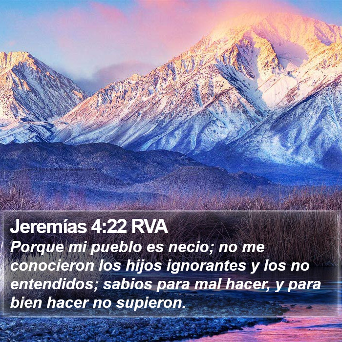 Jeremías 4:22 RVA Bible Study