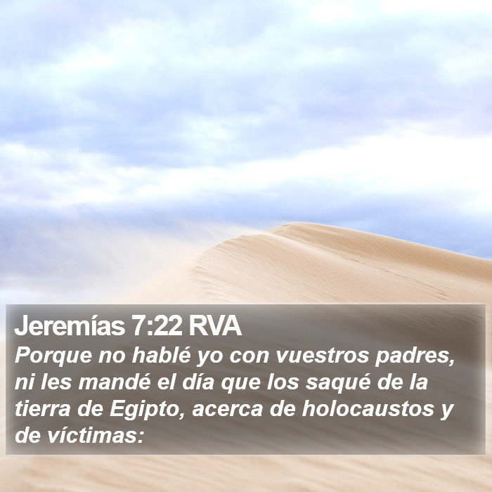 Jeremías 7:22 RVA Bible Study