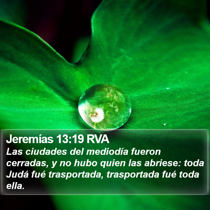 Jeremías 13:19 RVA Bible Study