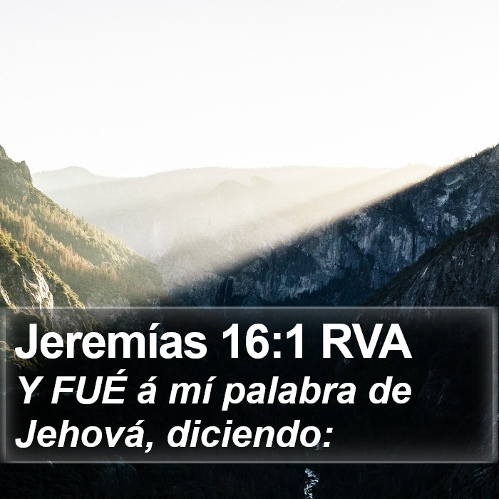 Jeremías 16:1 RVA Bible Study