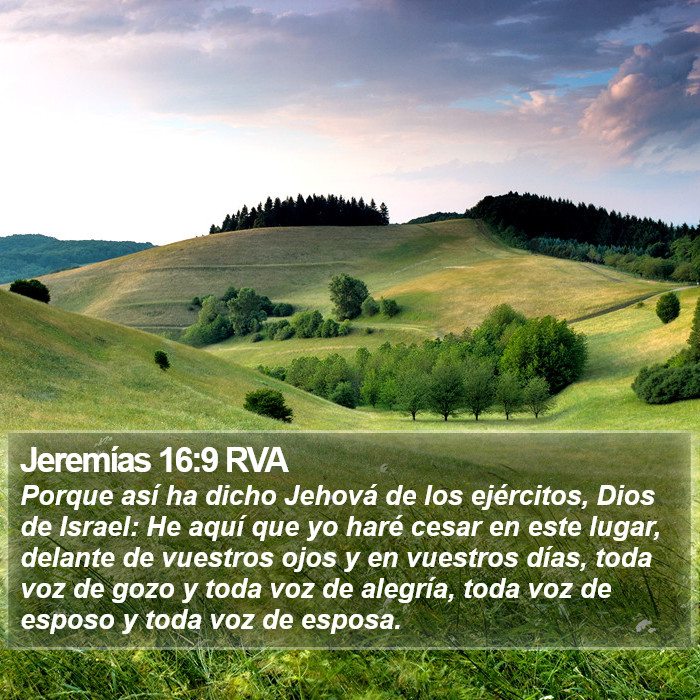 Jeremías 16:9 RVA Bible Study