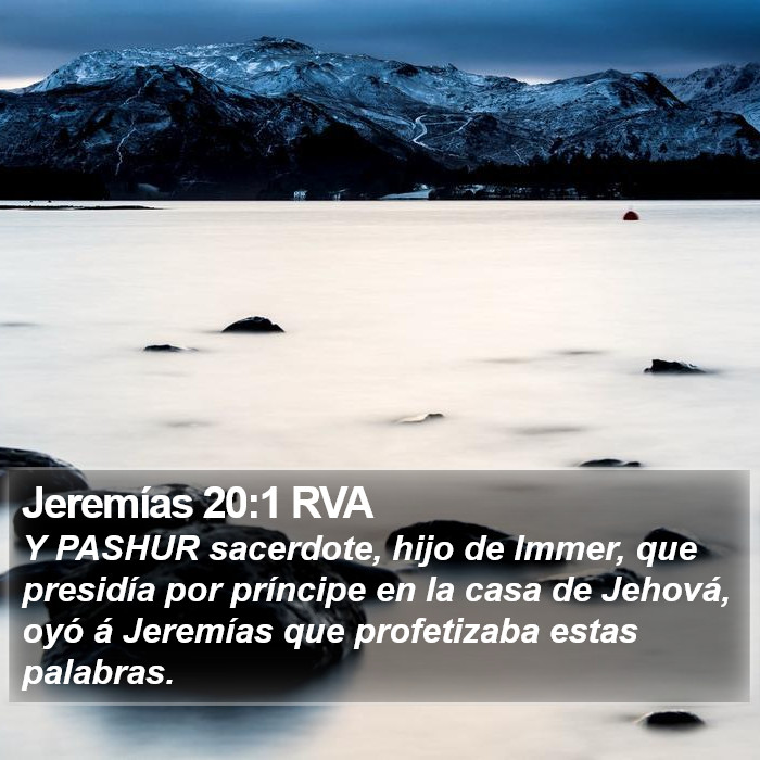 Jeremías 20:1 RVA Bible Study