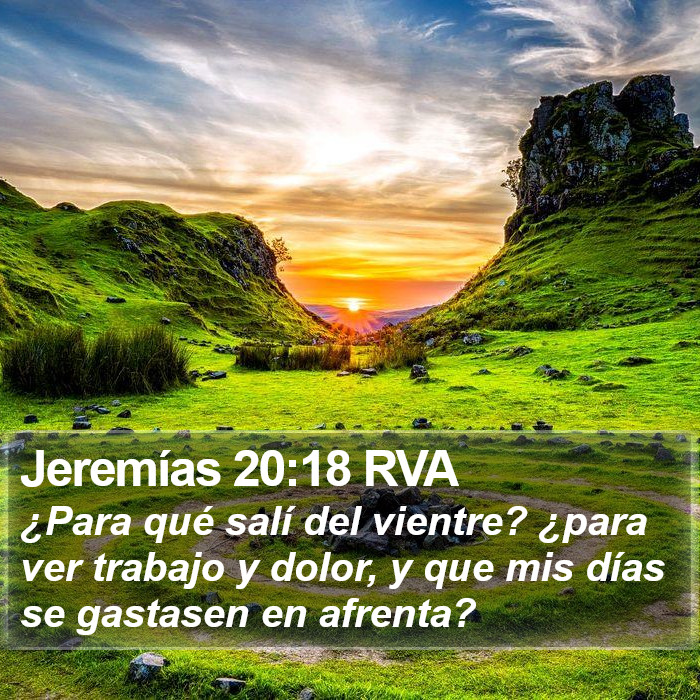 Jeremías 20:18 RVA Bible Study