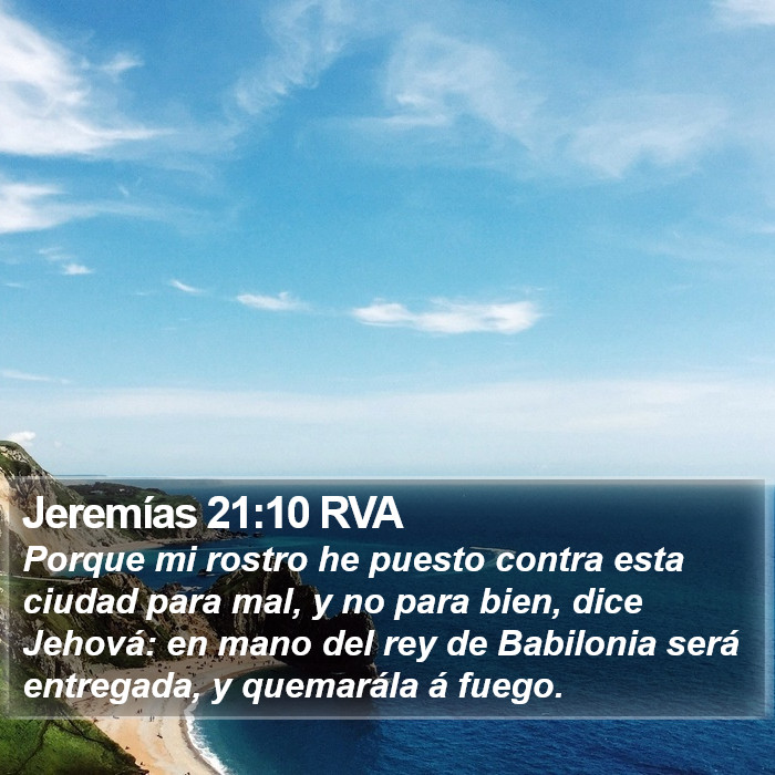 Jeremías 21:10 RVA Bible Study