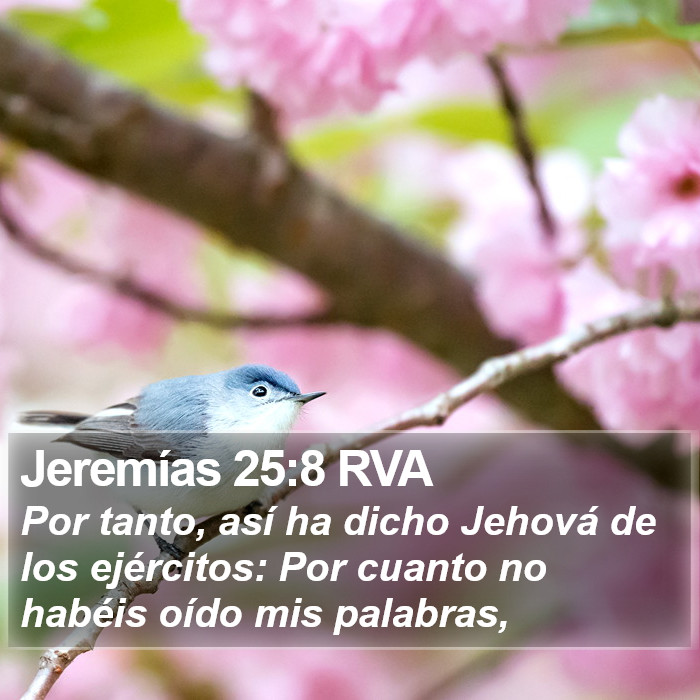 Jeremías 25:8 RVA Bible Study