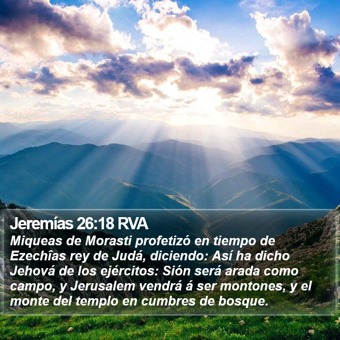 Jeremías 26:18 RVA Bible Study