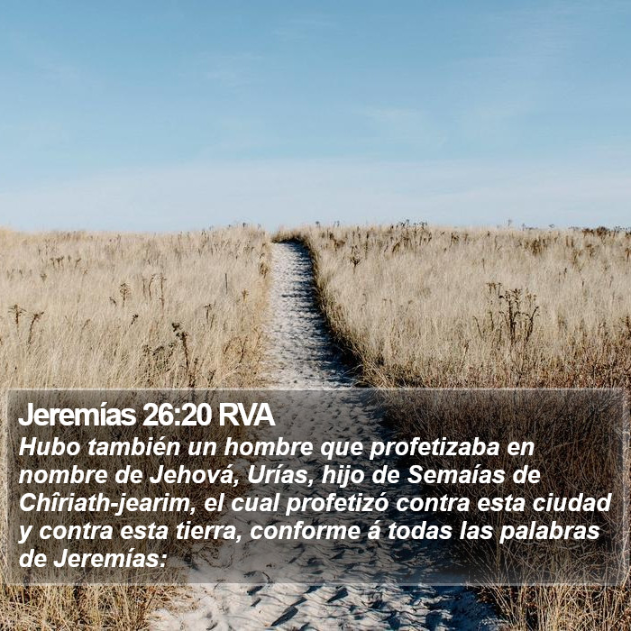 Jeremías 26:20 RVA Bible Study