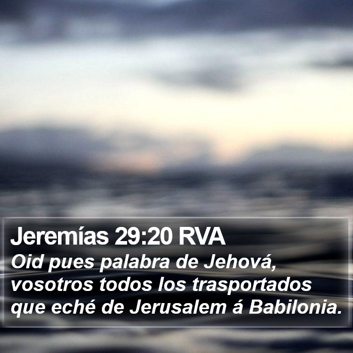 Jeremías 29:20 RVA Bible Study